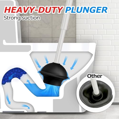 2Pack 2 in 1 Toilet Brush and Plunger Set (2 Count)