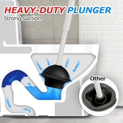 2Pack 2 in 1 Toilet Brush and Plunger Set (2 Count)