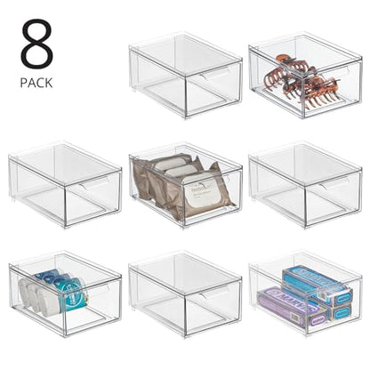 Plastic Bathroom Organizer Bin w (8 Count)