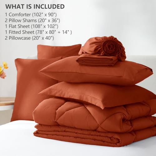 King Size Comforter Set Burnt Orange