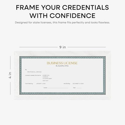 4x9 Black Oak Business License Frame (3 Count)