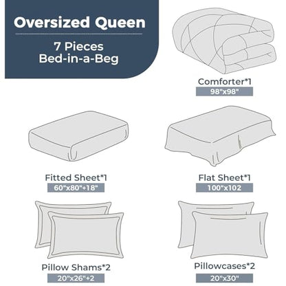 7 Piece Oversized Queen Comforter Set