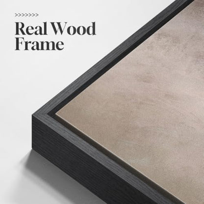 Large Framed Brown Abstract Landscape Wall Art for Living Room