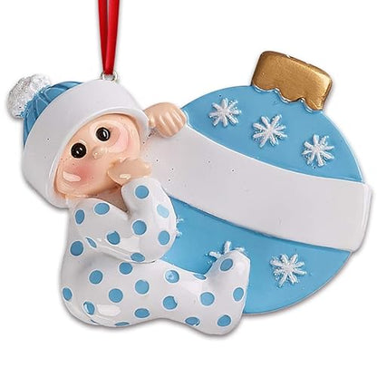 3D Personalized Babys First Christmas Ornament 2026 Boy