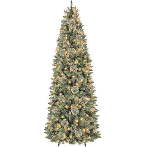 7.5 ft Slim Prelit Christmas Tree with Pine Needle