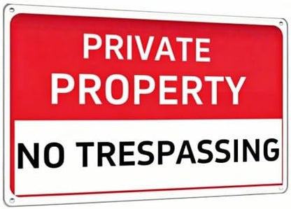 Private Property No Trespassing Sign – Rust-Free Aluminum Sign, Reflective, Waterproof, and Weather-Resistant Design, Suitable for Home, Garden, Yard, Residential, Business, Farm, and Public Areas – 8x12 Inches