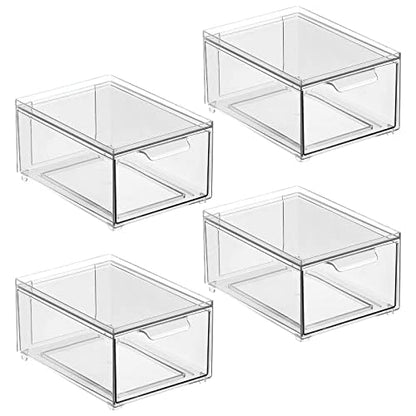Plastic Bathroom Organizer Bin w (4 Count)