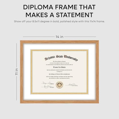 11x14 Natural Oak Diploma Frame (2 Count)