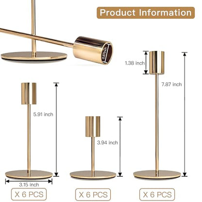 Gold Candlestick Holders (18 Count)