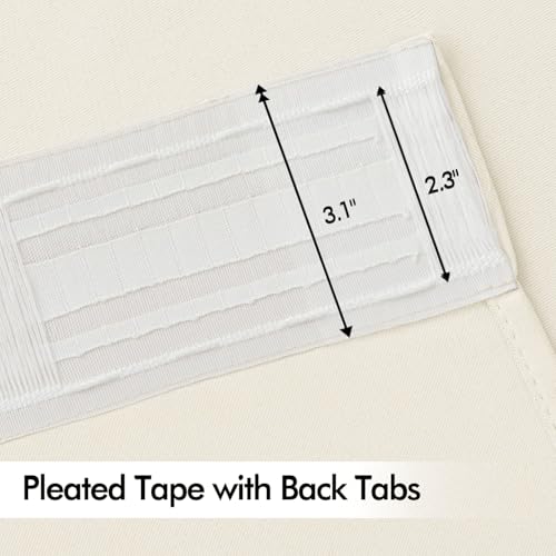 Birch Back Tab Blackout Curtains 52x72 Inches Long 2 Panels Set