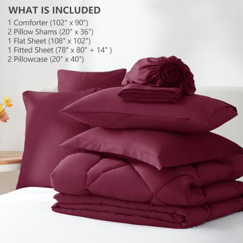 King Size Comforter Set Burgundy