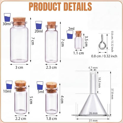 45 Pcs Spell Jar Mini Glass Potion Bottles Cork Stopper (45 Count)