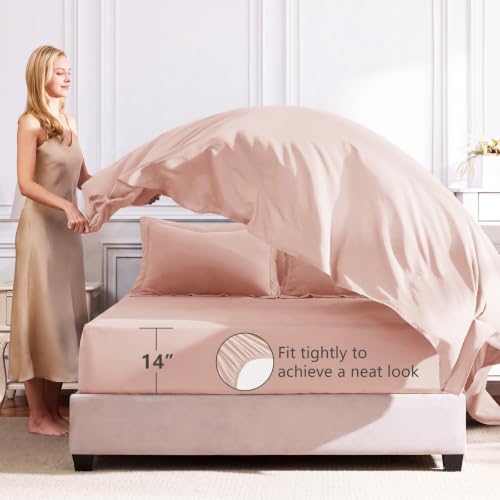Queen Comforter Set with Sheets Blush Pink