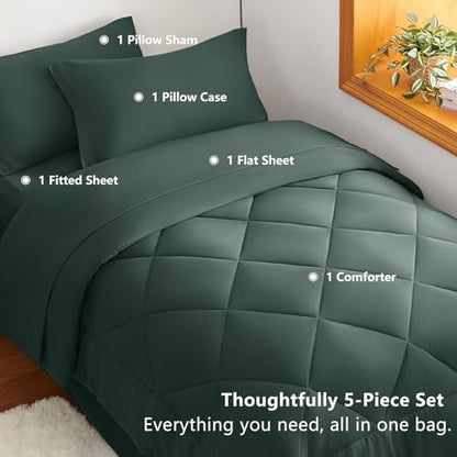 Twin XL Comforter Set Forest Green