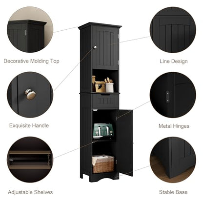 67" Tall Bathroom Storage Cabinet