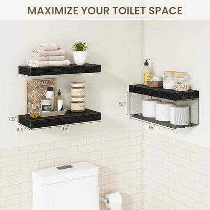 Bathroom Floating Shelves for Wall (3 Count)