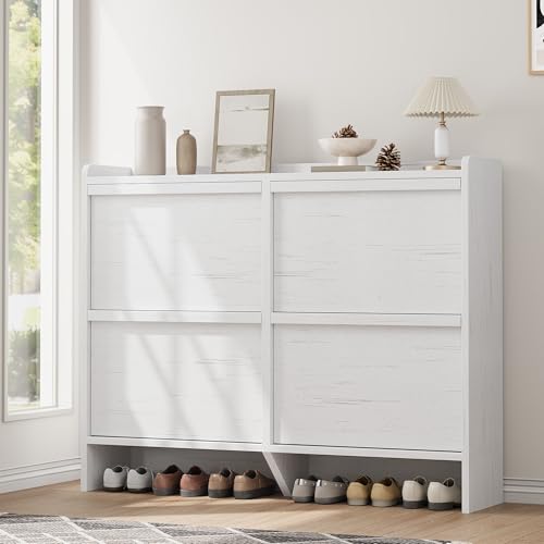 Shoe Cabinet with 4 Flip Drawers