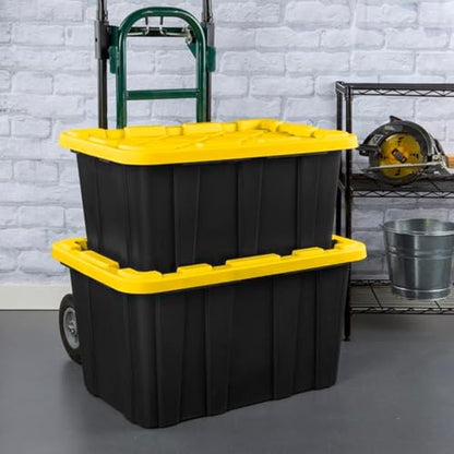 Industrial Storage Tote with Lids for Garage (16 Count)