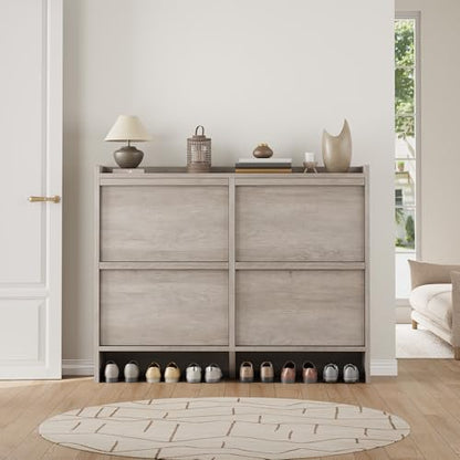 Shoe Cabinet with 4 Flip Drawers