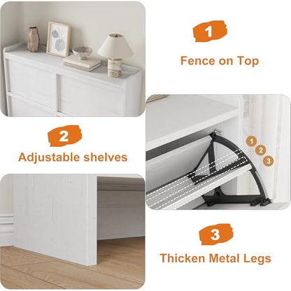 Shoe Cabinet with 4 Flip Drawers