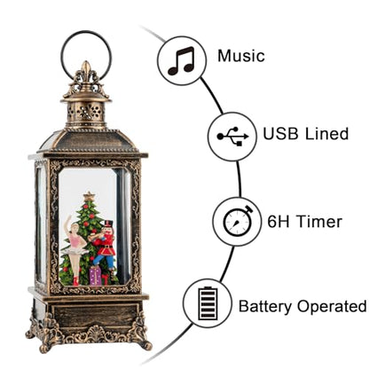 Christmas Snow Globe Nutcracker Lantern