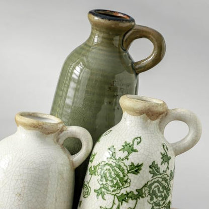 Vintage Vase Set of 3 with Handle (3 Count)