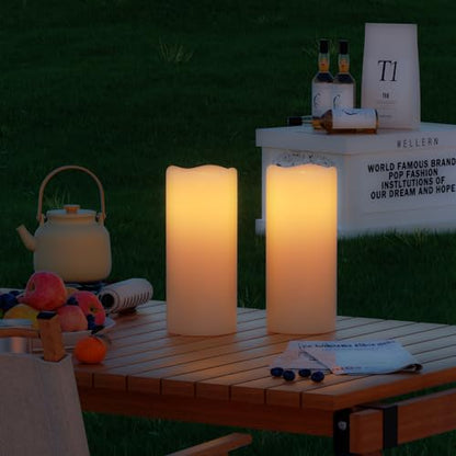 Waterproof Outdoor Flameless Candles with Remote Timer (2 Count)