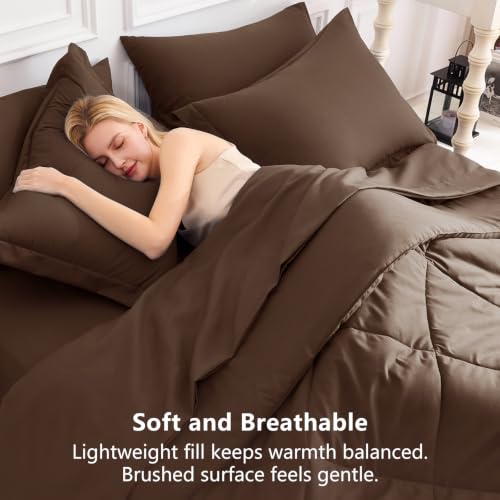 King Size Comforter Set Brown