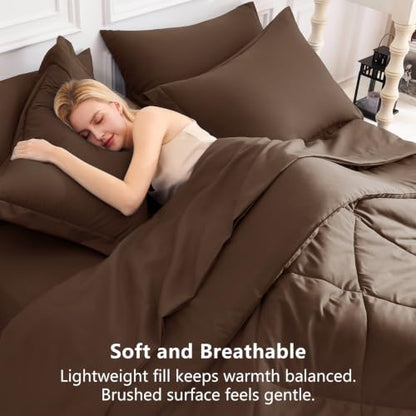 King Size Comforter Set Brown