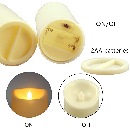 Outdoor Battery Operated Flameless LED Pillar Candles Remote D3”xH7” 3 Pack (3 Count)