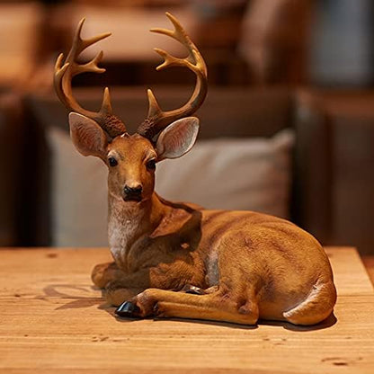 JHVYF Adorable Deer Statue Decor for Garden Yard Buck & Doe Lying Outdoor Sculptures for Home Decor 312…