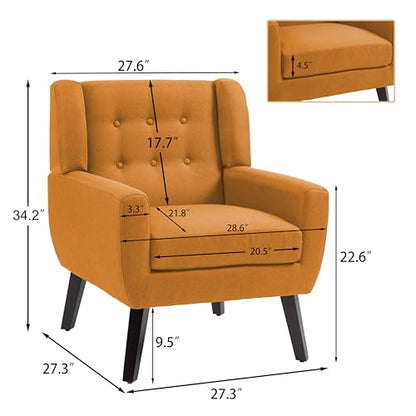 Accent Chair Modern Upholstered Armchair in Fabric for Living Room (2 Count)