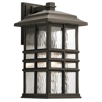 Beacon Square 17.5" 1 Light Outdoor Wall Light with Clear Hammered Glass in Olde Bronze®