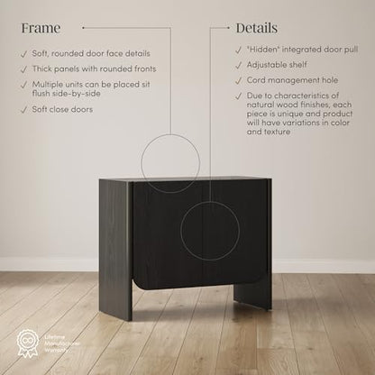 Jacala Mid Century Modern Entryway Storage Cabinet with Doors