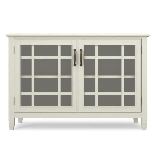Connaught 46" Wide Solid Wood Low Cabinet in Antique White