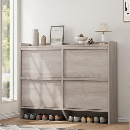 Shoe Cabinet with 4 Flip Drawers