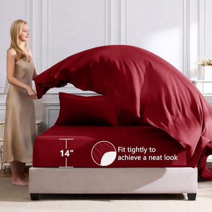 King Size Comforter Set Dark Red