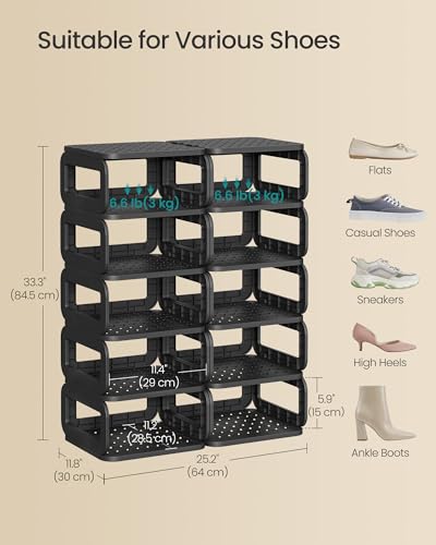 Shoe Rack 12 Tiers (2 Count)