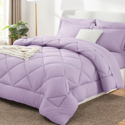 Queen Comforter Set with Sheets Lavender