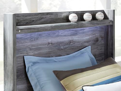 Smoky Gray Full Panel Bed with 6 Storage Drawers