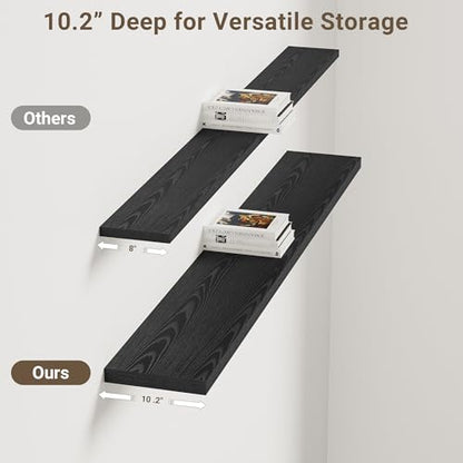 10 Inch Deep Floating Shelves for Wall 55” Set of 2 (2 Count)