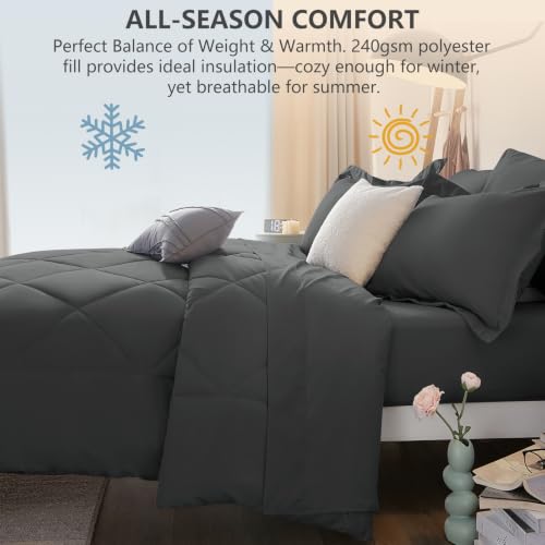 Oversized King Comforter Set Dark Grey