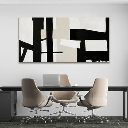 Large Abstract Wall Art For Living Room Prints Artwork Abstract Canvas Art Wall Decor Black White Wall Art Modern Painting Decor Picture For Bedroom Hotel Office Artwork 29 x 58 Inch