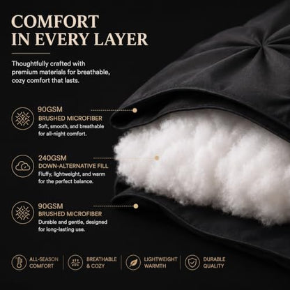 Oversized King Comforter Set Black