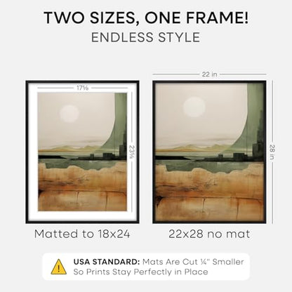 22x28 Black Oak Poster Frame