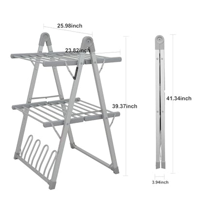 Heated Clothes Drying Rack Foldable Timer Shoes Socks