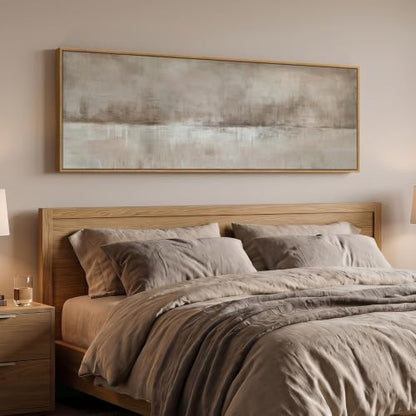 Large Framed Neutral Abstract Wall Art for Living Room
