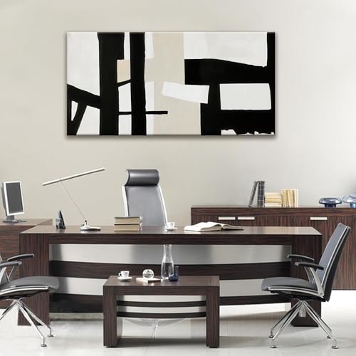 Canvas Art Wall Decor Black White Abstract Wall Art For Living Room Modern Canvas Prints Pictures Black And Grey White Wall Art For Bedroom Hotel Home Wall Decor 24 x 48 Inch
