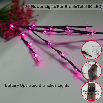 Battery Lighted Decorative Cherry Blossom Branches Lights