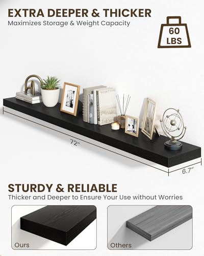 72" Floating Shelves for Wall (2 Count)